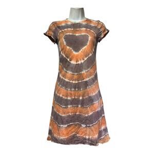 The Ragged Priest heart Tie-Dye T-Shirt Dress 90s Y2K Boho Size XS